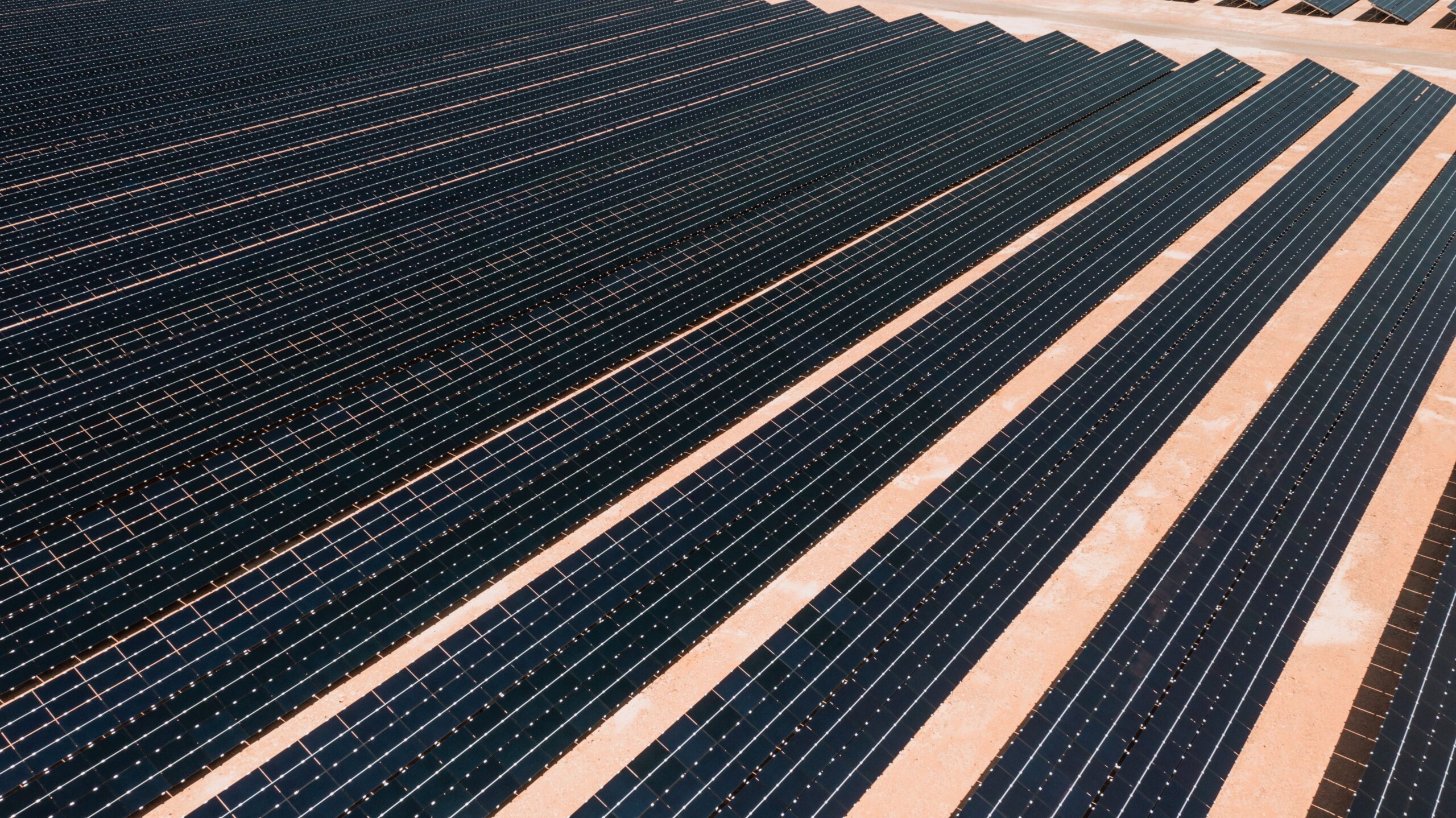 Champ de panneaux solaires photovoltaïques